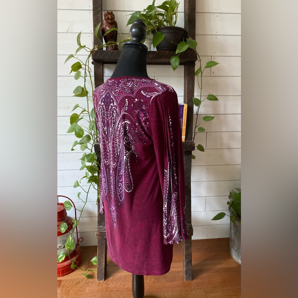 Effortless Style by Citiknits: Purple Boho Tunic Style Blouse - Picture 8 of 16